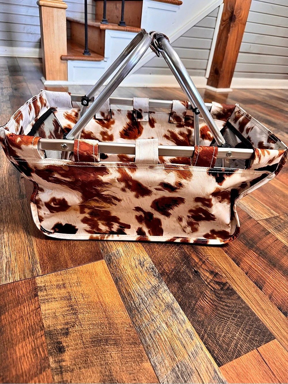 Cow Print Framed Tote Bag